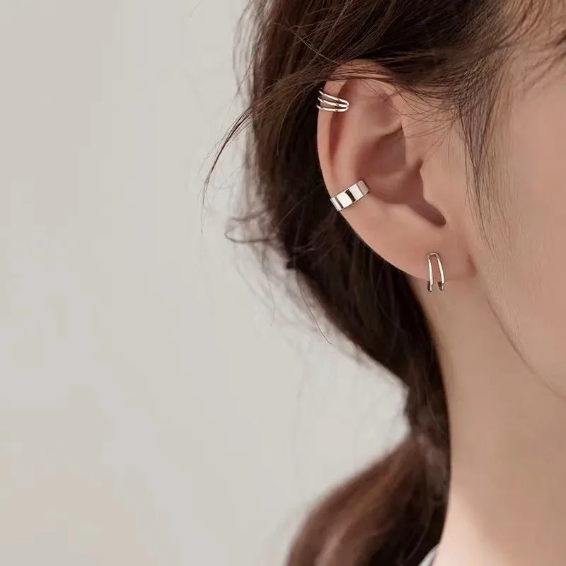 

Sparkling Round Ear Cuff Earrings for Women Clip
