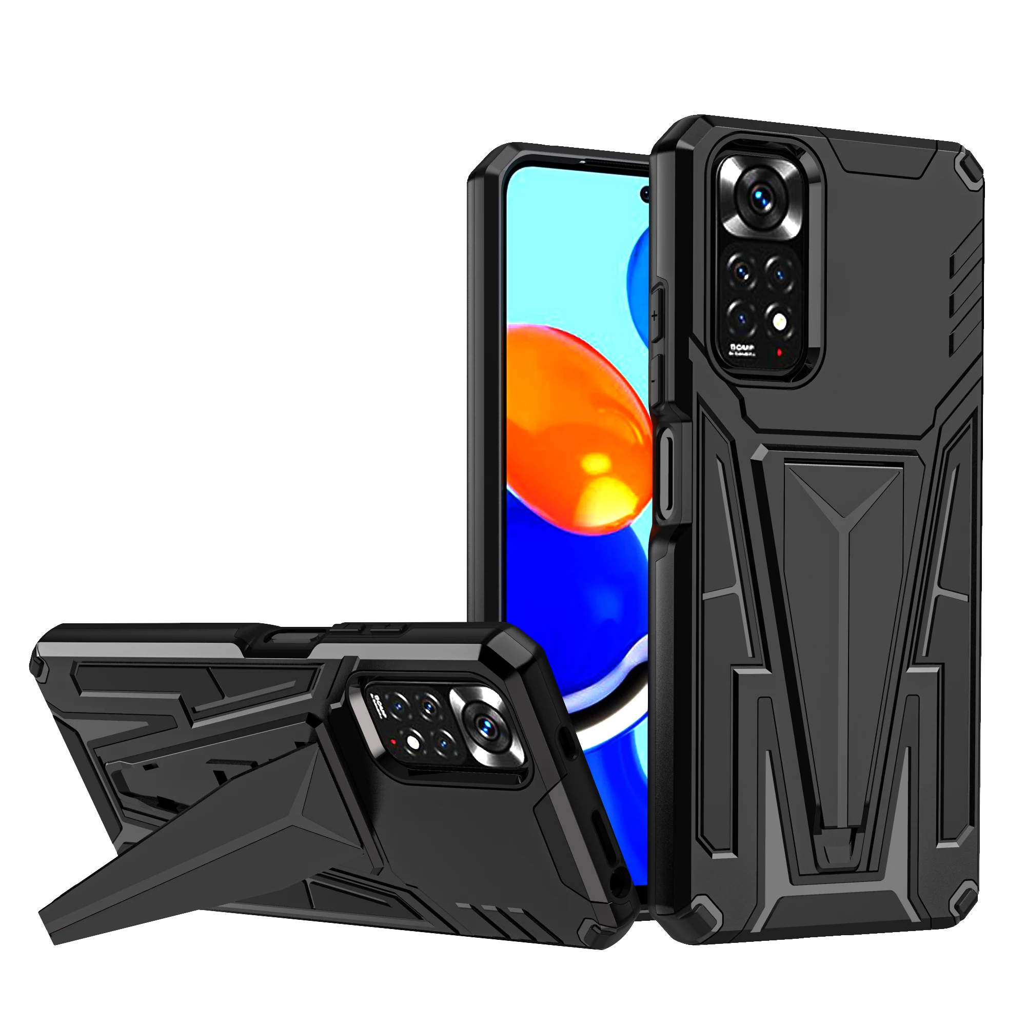 

New For RedMI Poco M4 Pro/Poco M3 mobile Phone Case Note 11T 2-in-1 TPU+PC hidden bracket mobile phone case