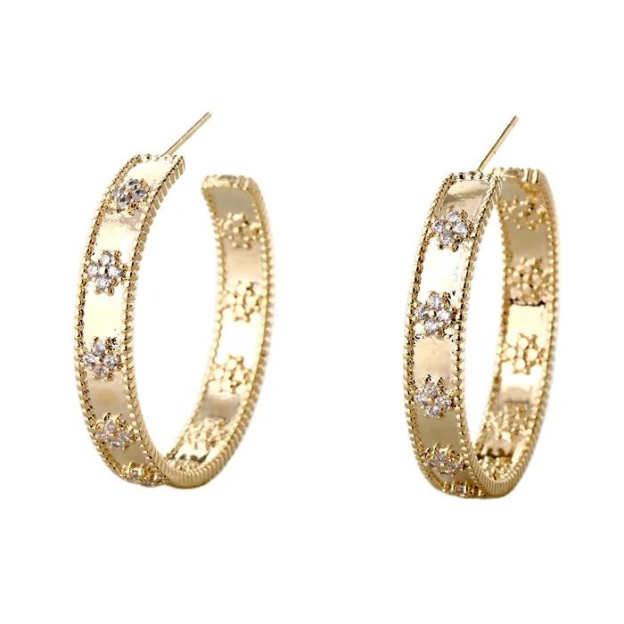 

XuQian Brass High Quality Wholesale Pretty Shiny Hoop Earrings, Gold&silver