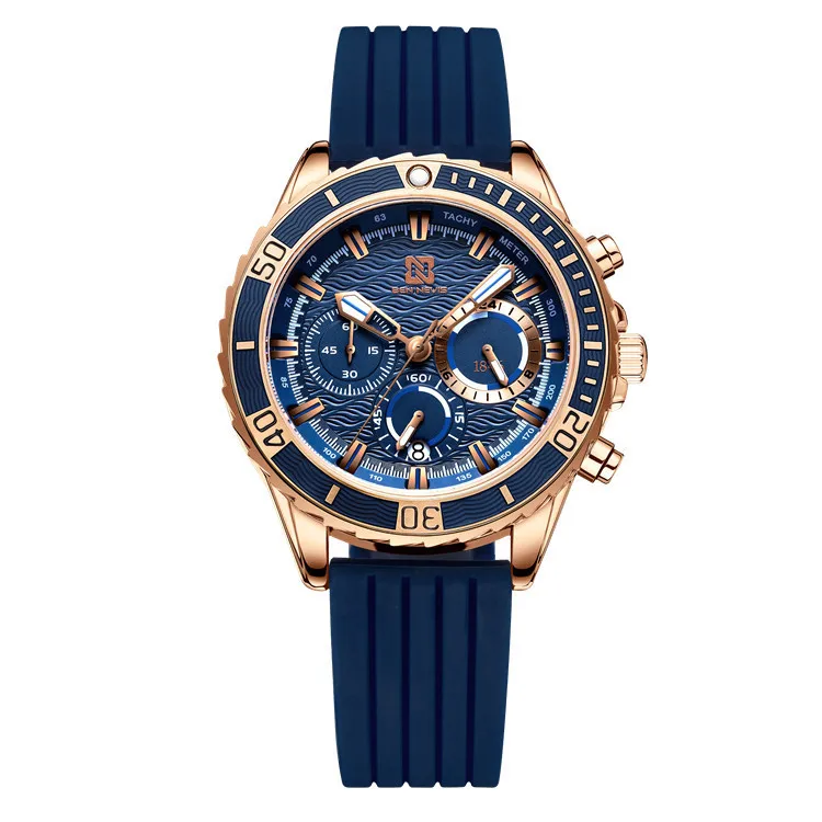 

2021 Fashion Mens Watches Men Rubber Strap Quartz Watch Top Luxury Brand Calendar Sport WristWatch Relogio Masculino, 3 colors