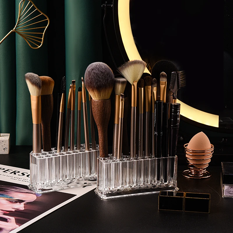 

Transparency 26 Slots Ring Acrylic Makeup Brush Makeup Organiser, Transparent