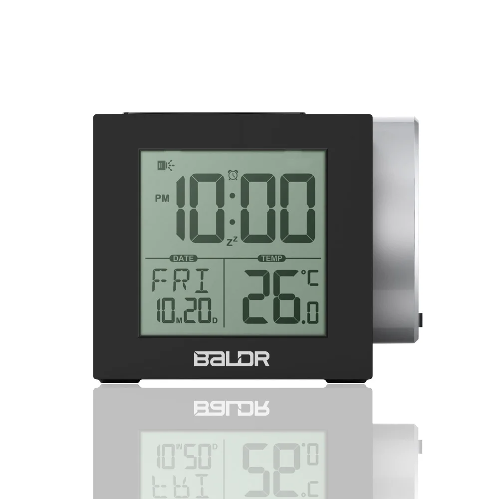 

BALDR B0212 Digital Projection Alarm Clock Traveling Clock Backlight for Bedroom Temperature Gauge Time Projector
