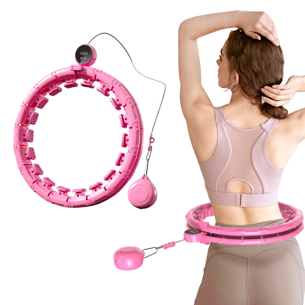 

Detachable Hoola Hoops Waist Massage Fitness Weighted Plastic Smart Counter Hula Ring Hoola Hoop With Exercise Ball, Customized color or picture