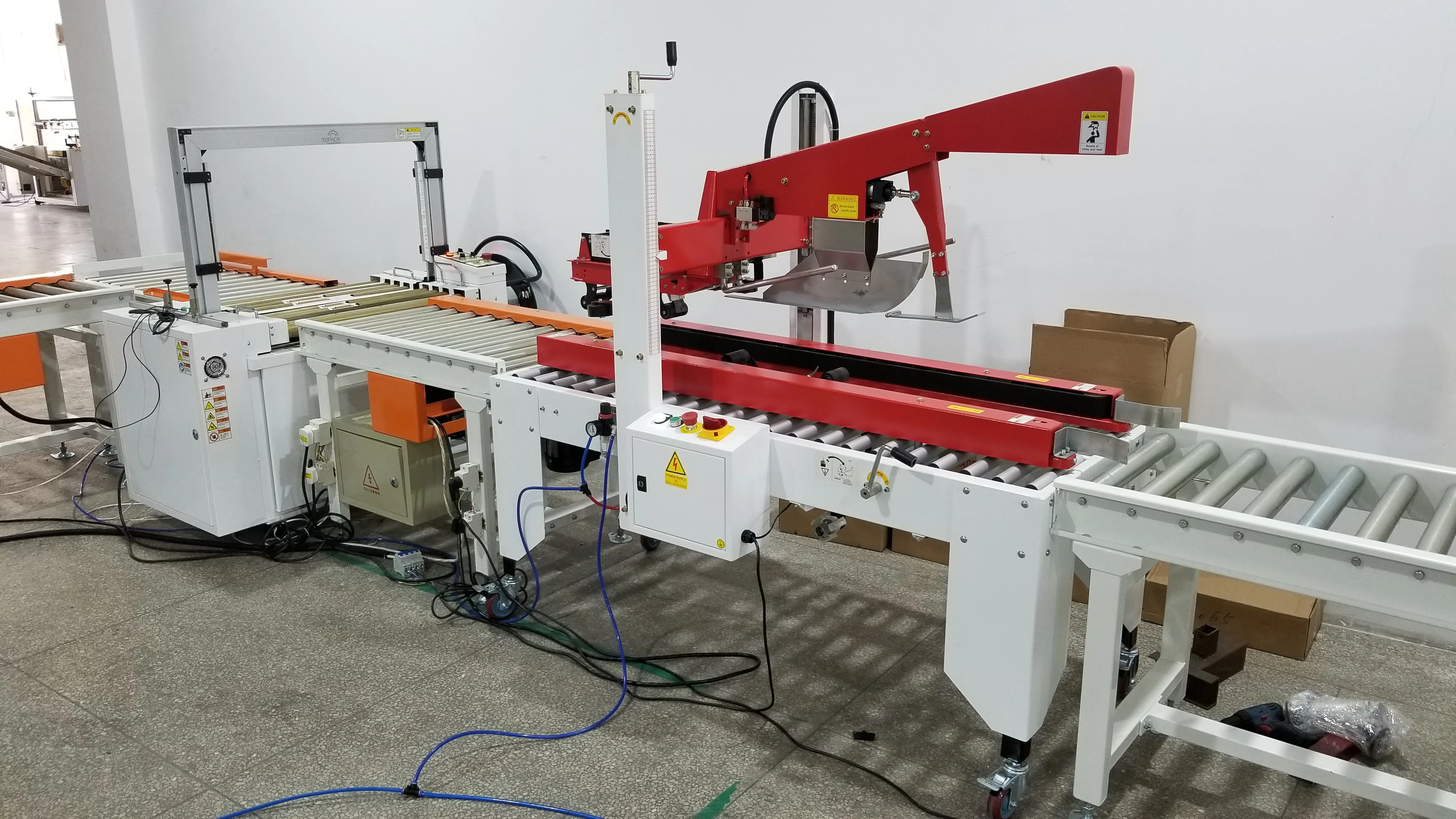 不锈钢热胶融化箱编带机封箱机纸箱包装生产线