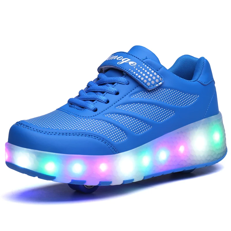 

Two-wheeled LED charging skate roller shoes, Bright color,colorful,make your roller skate led shoes