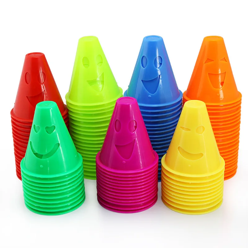 

Wholesale Plastic Training Cones 3 Inch Agility Soccer Cones Trafficagility cones with holes Set With Holes, Red, green, orange, yellow, blue