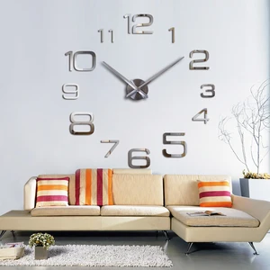 Image of Big size 3D numbers DIY wall clock for whole sales