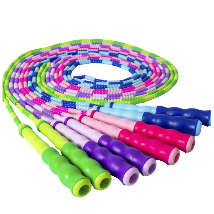 

New Product Ideas 2021 Wholesale Exercise Fitness Heavy Weight Adjustable Speed Beaded Jump Rope, Pink+purple+blue+green