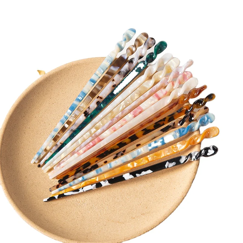 Chinese Style Hair Sticks Vintage Acetate Resin Chopstick Women Hairpins Hair Clip Pin Headwear Wedding Hair Jewelry Accessories