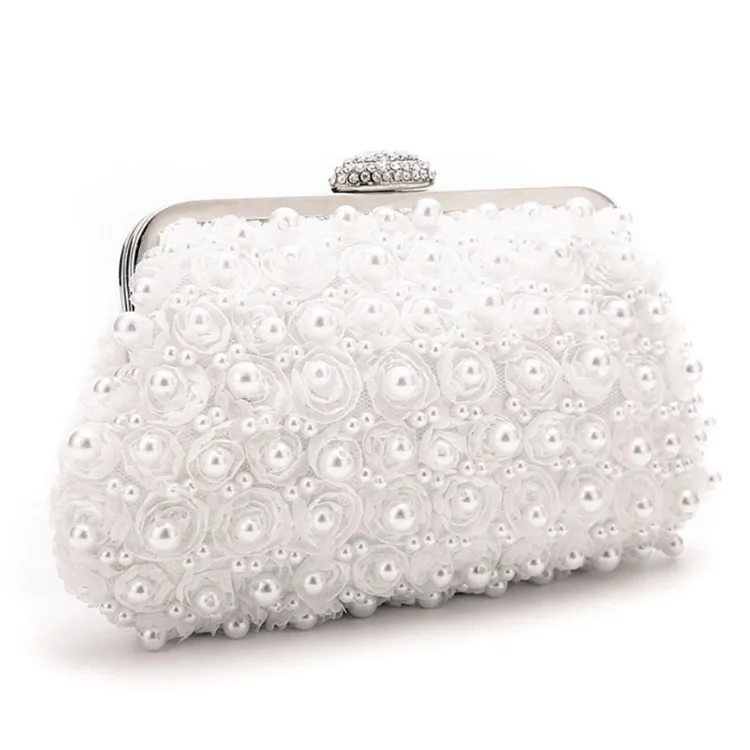 

Women Crystal Bag Shell Handbag fit Wedding Party Beautiful Luxury Purses Pearl Evening Bag