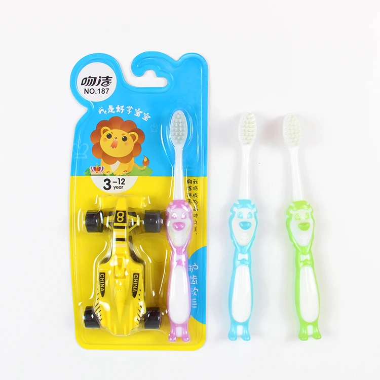 

Lovely child toothbrush super soft bristle protect the gums children toothbrush with cartoon toy car, Green, blue, purple, orange