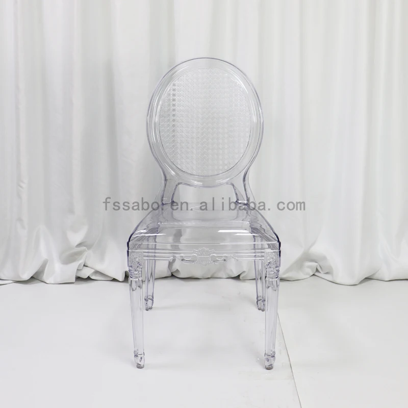 

PC Fancy wedding chairs sale Round back chairs crystal clear transparent for events Princess chair style selling used