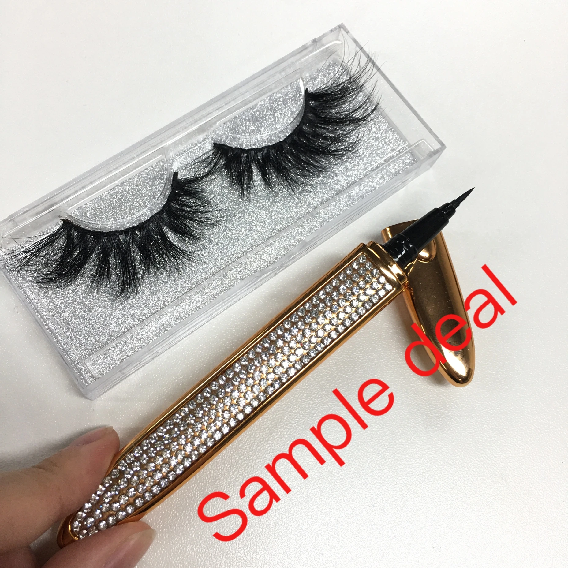 

Eyeliner Lashes Glue Pens with Mink lashes Sample Package Only $18 Included Shipping Cost, Natural black
