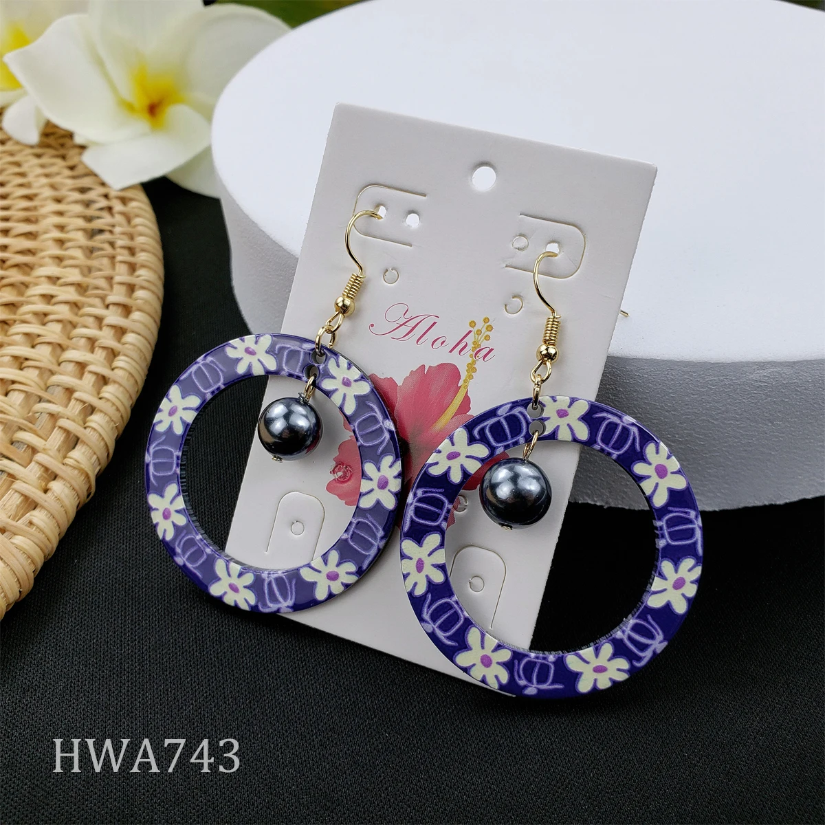 

2020 Fashion new design hawaiian earrings pearl good acrylic earrings jewelry wholesale