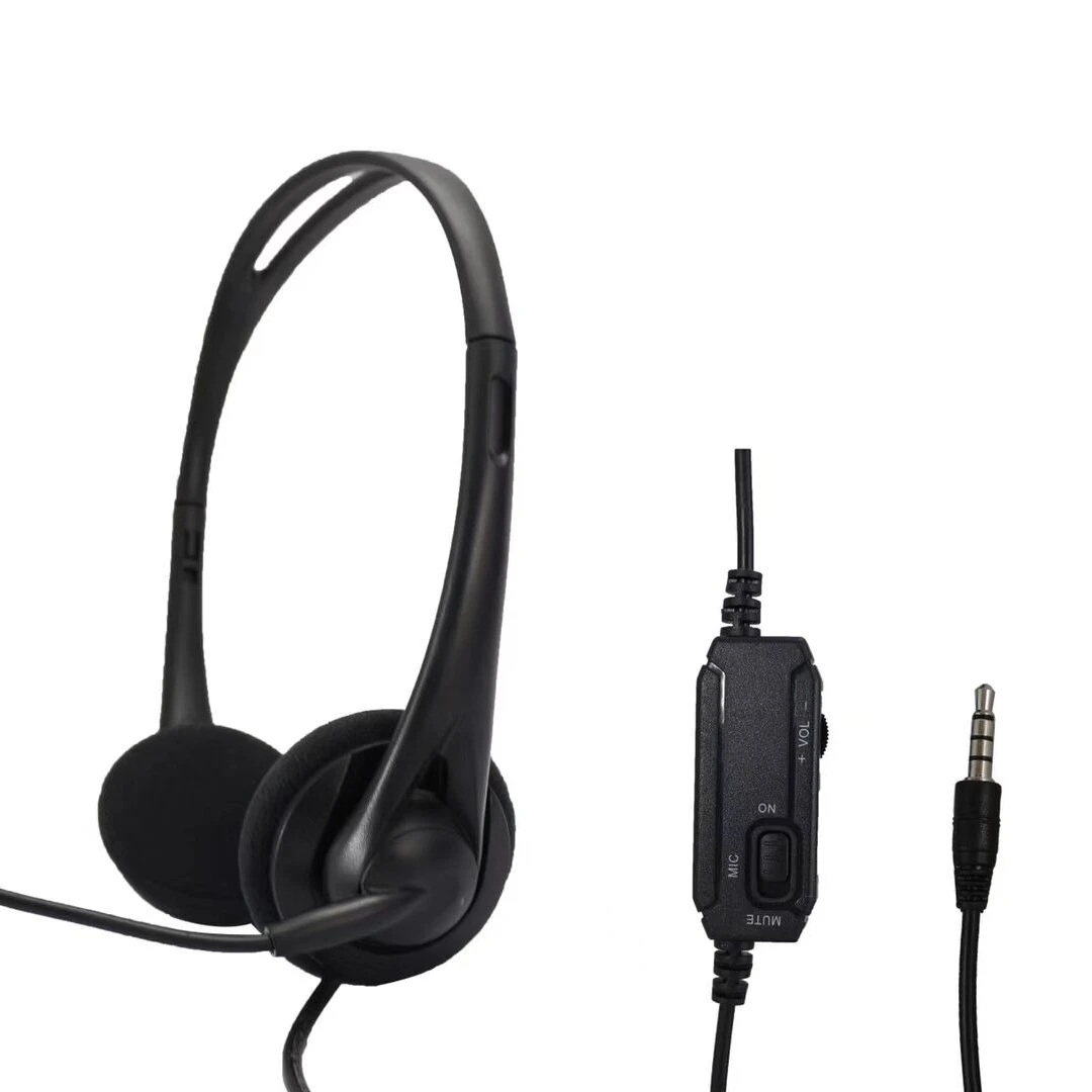 

Over-Ear Headphones, Stereo Lightweight Adjustable Wired Headset with Mic, Noise Isolating Comfortable Leather Earphones, Hi-Fi