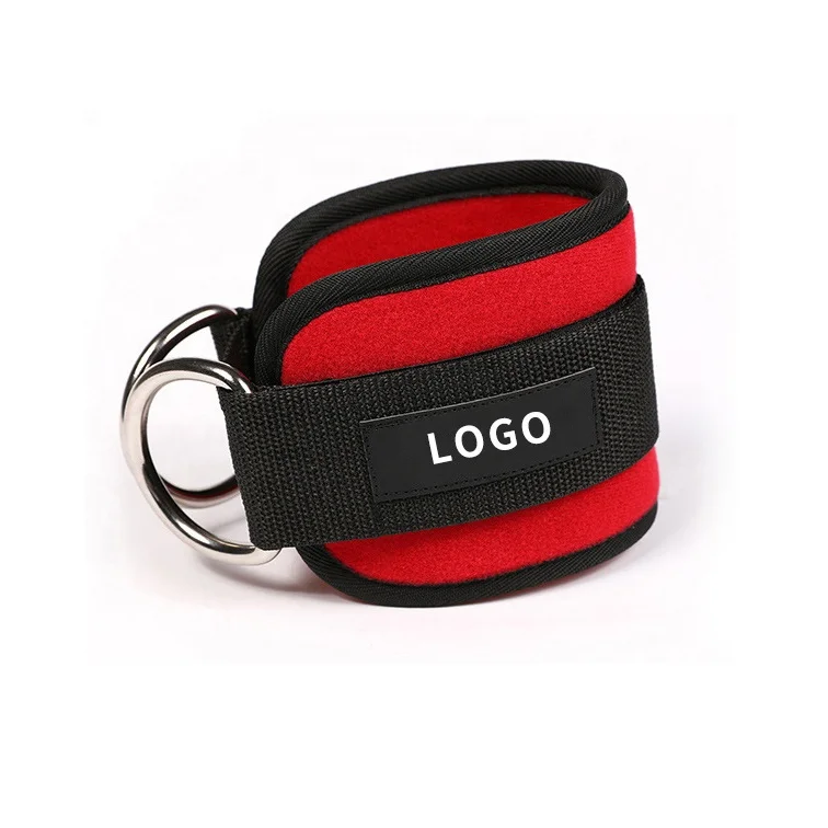 

2021 New Style Fitness Double Ring Adjustable Neoprene Sport Ankle Straps