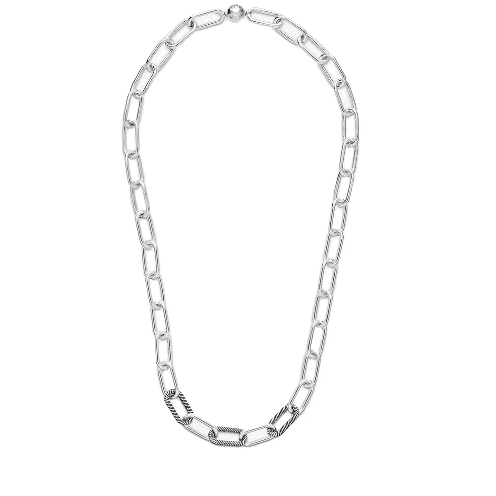 

100 %Real 925 Sterling Silver Link Necklace Original Designer Fit Pandora Me Charm Chain Necklace 45cm For Women