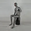 Hot sale sitting male mannequin with chrome face