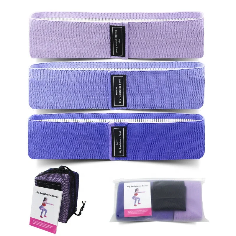 

Purple Resistance Bands Fitness Booty Bands 3-Piece Set Fitness Fabric Expander Elastic Band for Home Workout Exercise Equipment
