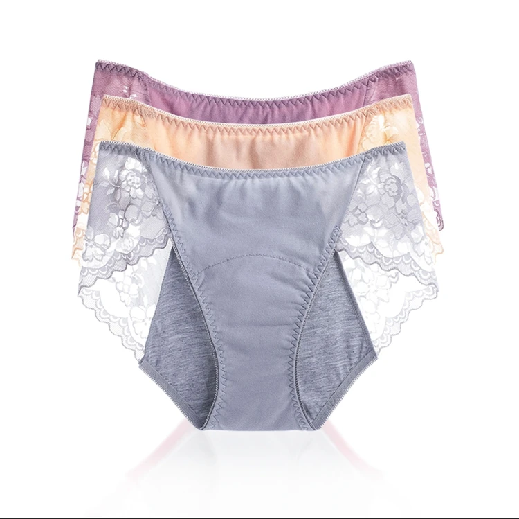 

Hot Sale Ladies Sexy Lace Menstrual Period Safe Leak proof Underwear Sanitary Panties For Women, 6 color