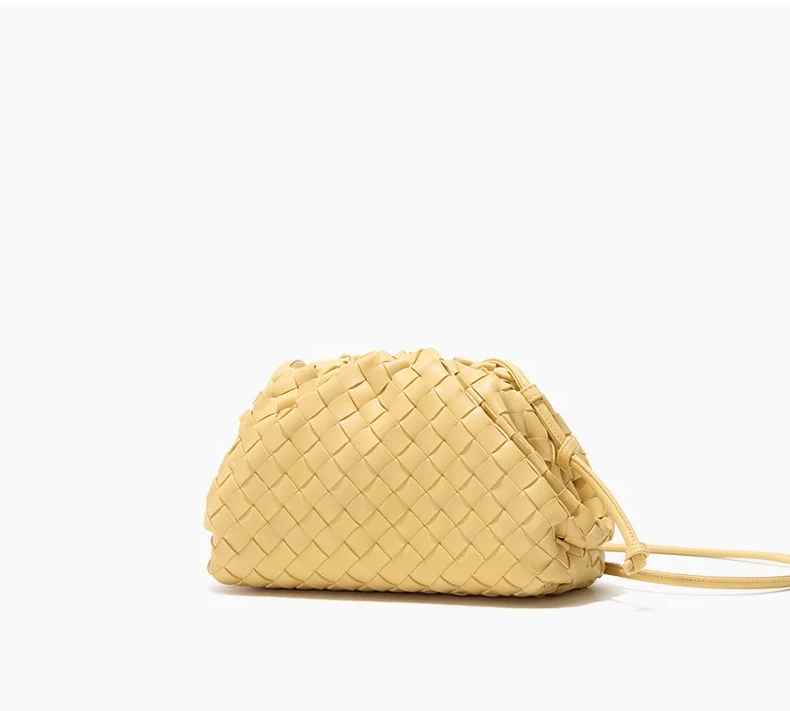 

850# 2020 mini fashion pu leather woven cloud bag women hand bags for wholesale hot sale clutch bag price