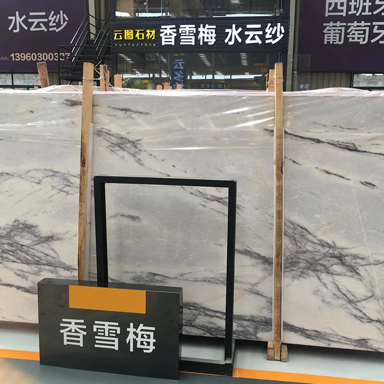 Factory Sale Price Custom Big Size Turkey Milac Lilac Marble Stone Slabs
