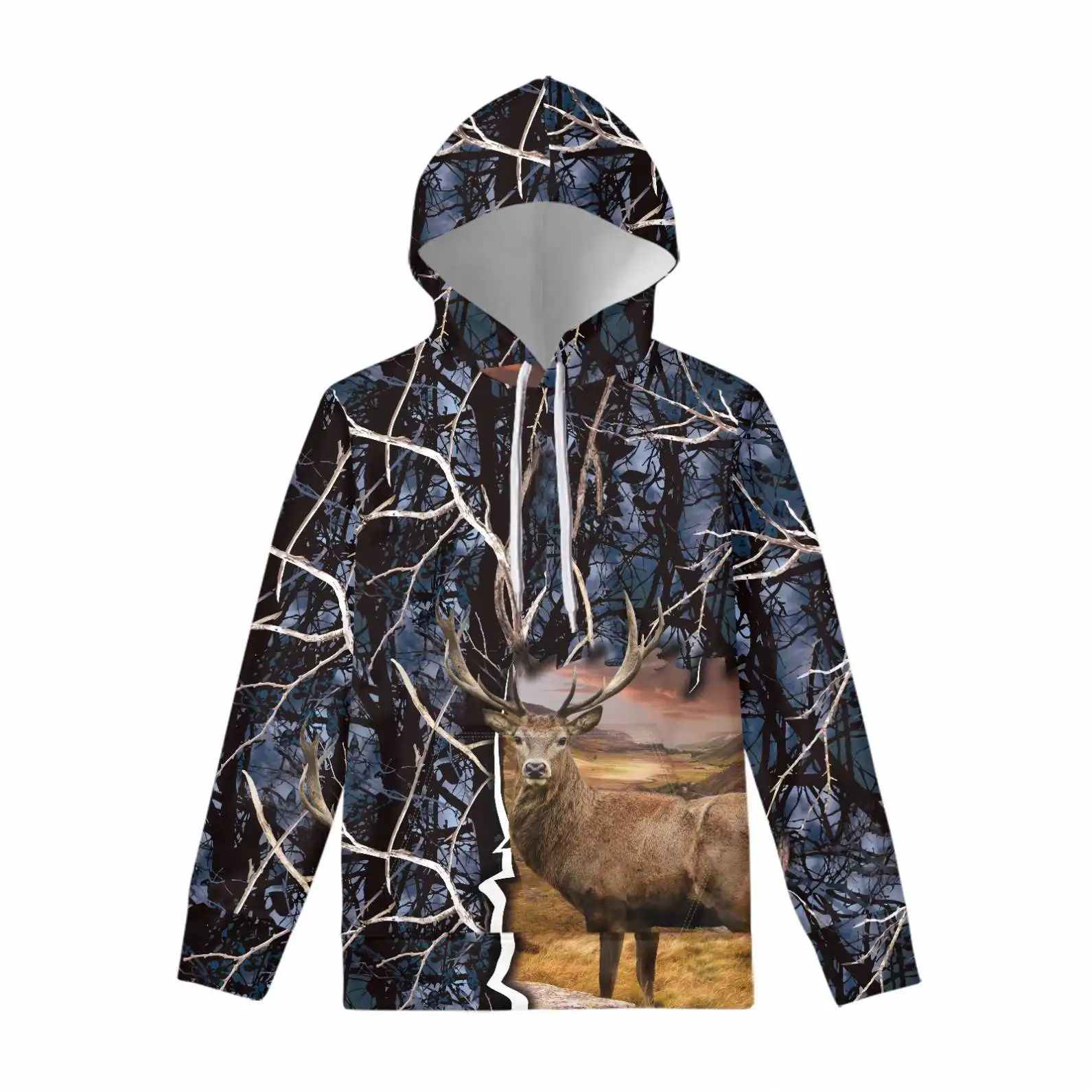 

Factory Trendy Custom Print 3D Printing Woman Hoodie Jogger Set Christmas Jungle Moose, Red