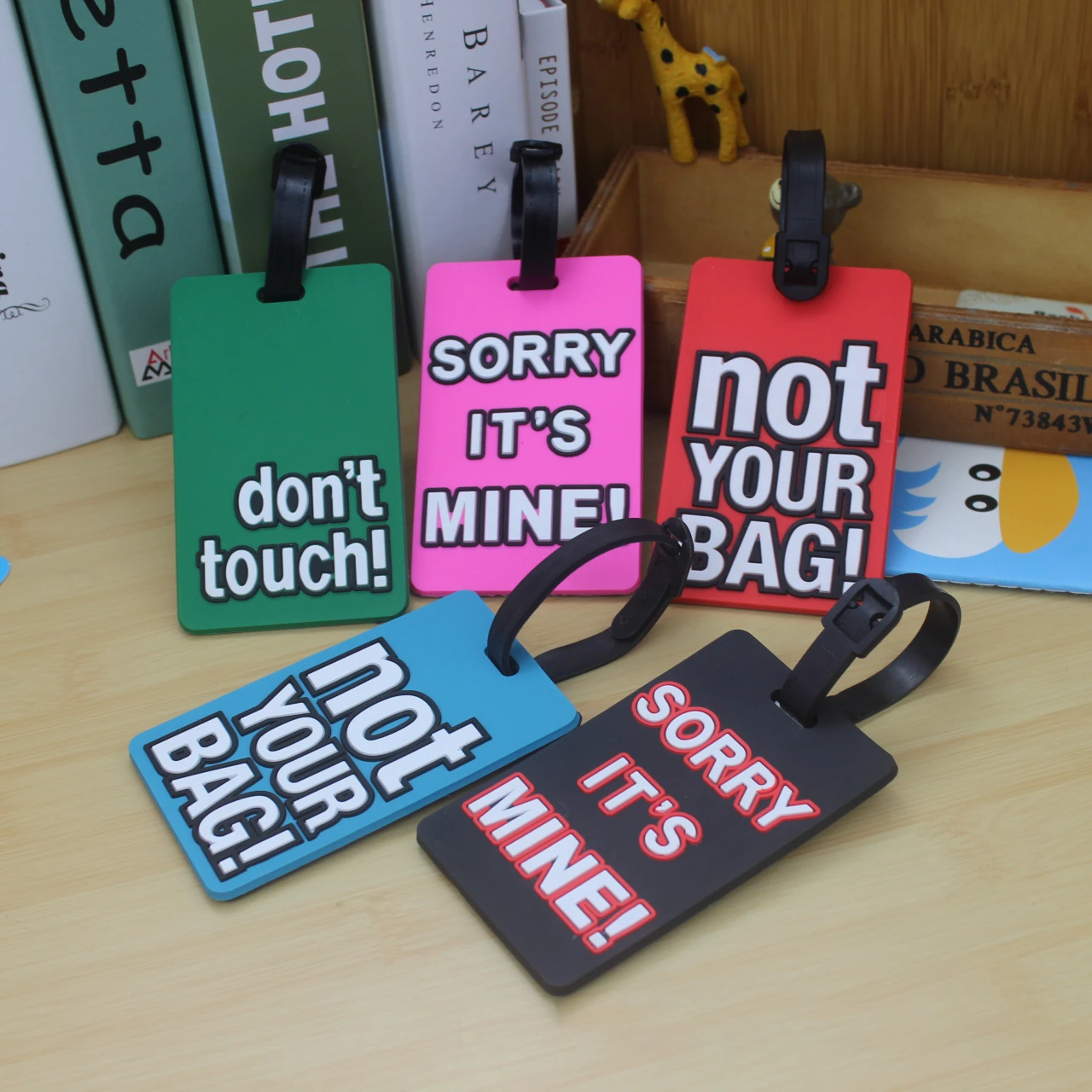 

Wholesale soft silicone PVC Travel letters luggage tags boarding patted mark bag, Customized color