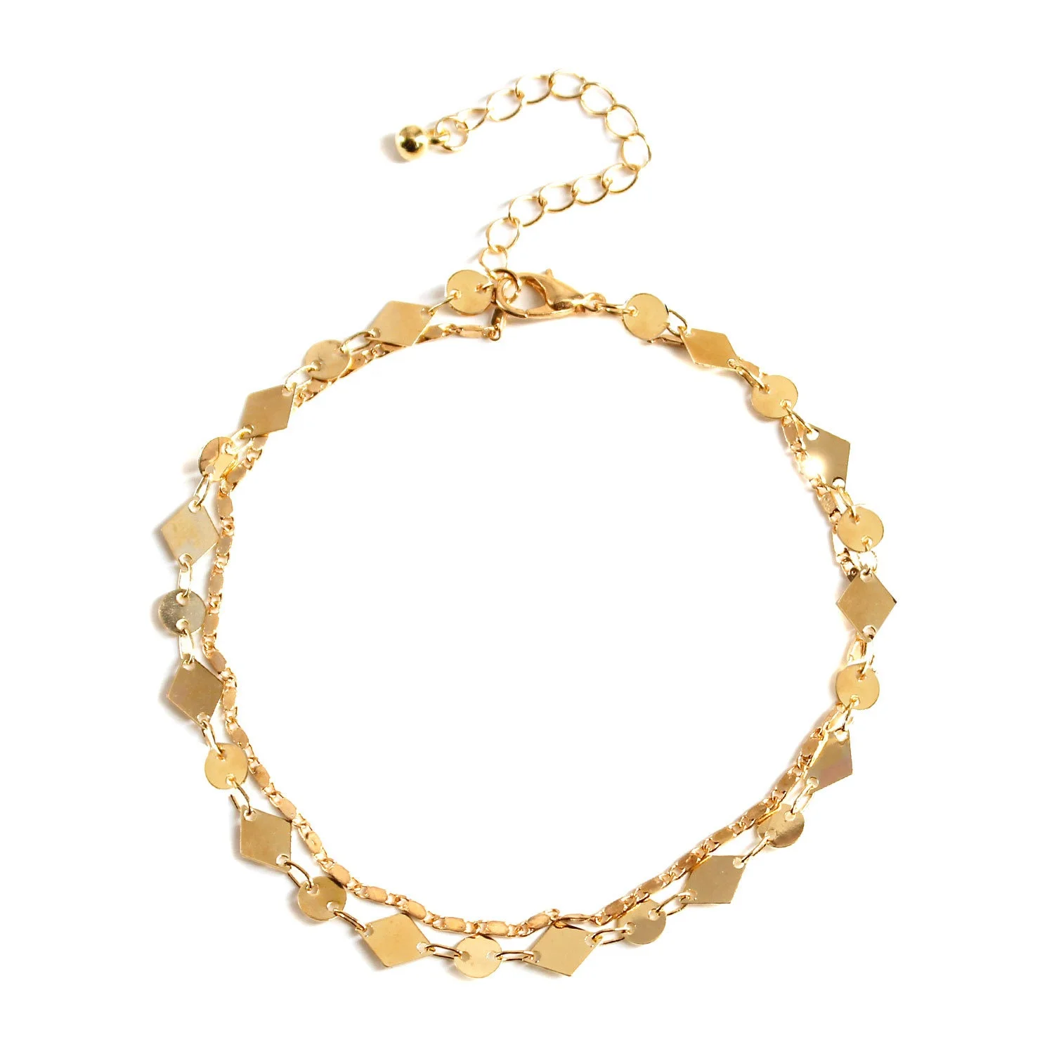 

Factory wholesale womens fashion gold chain multilayer beach anklets jewelry
