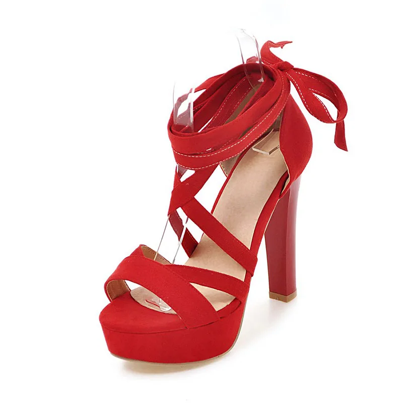 

Summer Open Toe Sexy Corss-Strap High Heel Ladies Sandals, Black/ecru/orange/red/pink