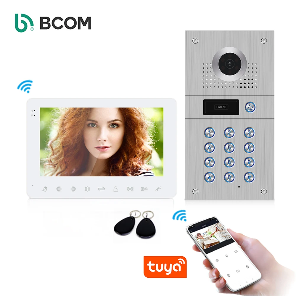 

Bcom cheap 4 way wireless intercom system , doorbell camera interphone 4 wire cable connect