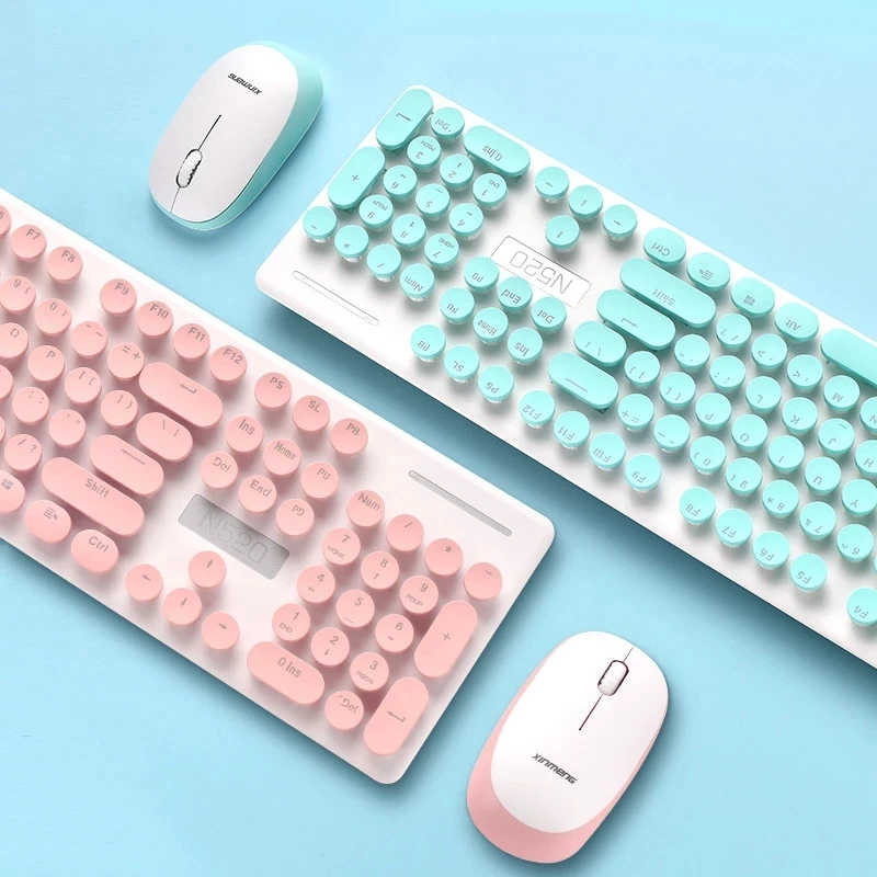

2.4G Wireless keyboard and Mouse Combos keyboard for PC Laptop gaming keyboard mouse round keys