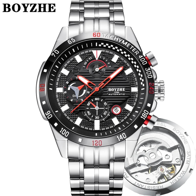 

BOYZHE luxury fashion brand sport man watch automatic movement Watch Automatic Movement Mechanical