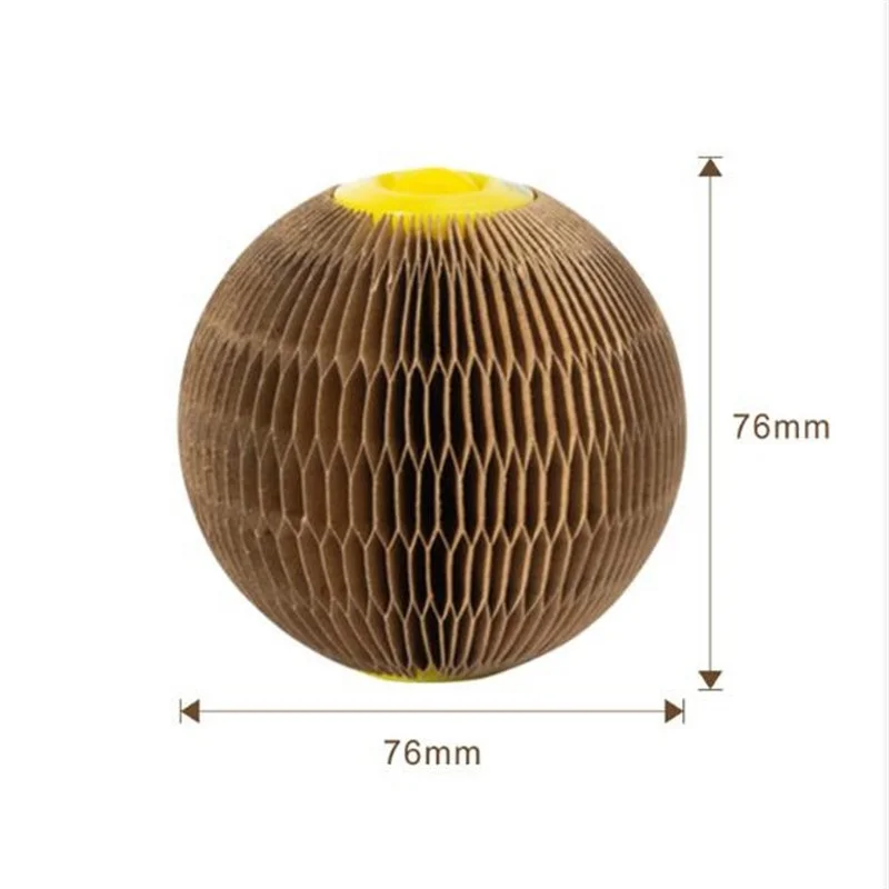 

Corrugated Paper Interactive Healthy Safety Steady Pet Toys Wear Resistant Decompress Practical Creative Pet Toys, Brown/yellow