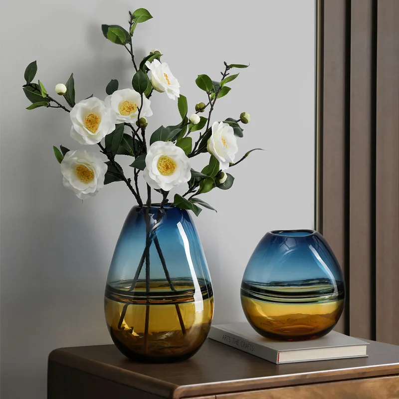 

Centerpiece Decorative Colored Clear Glass Flower Vase/Glass Vases, Transparent or brown