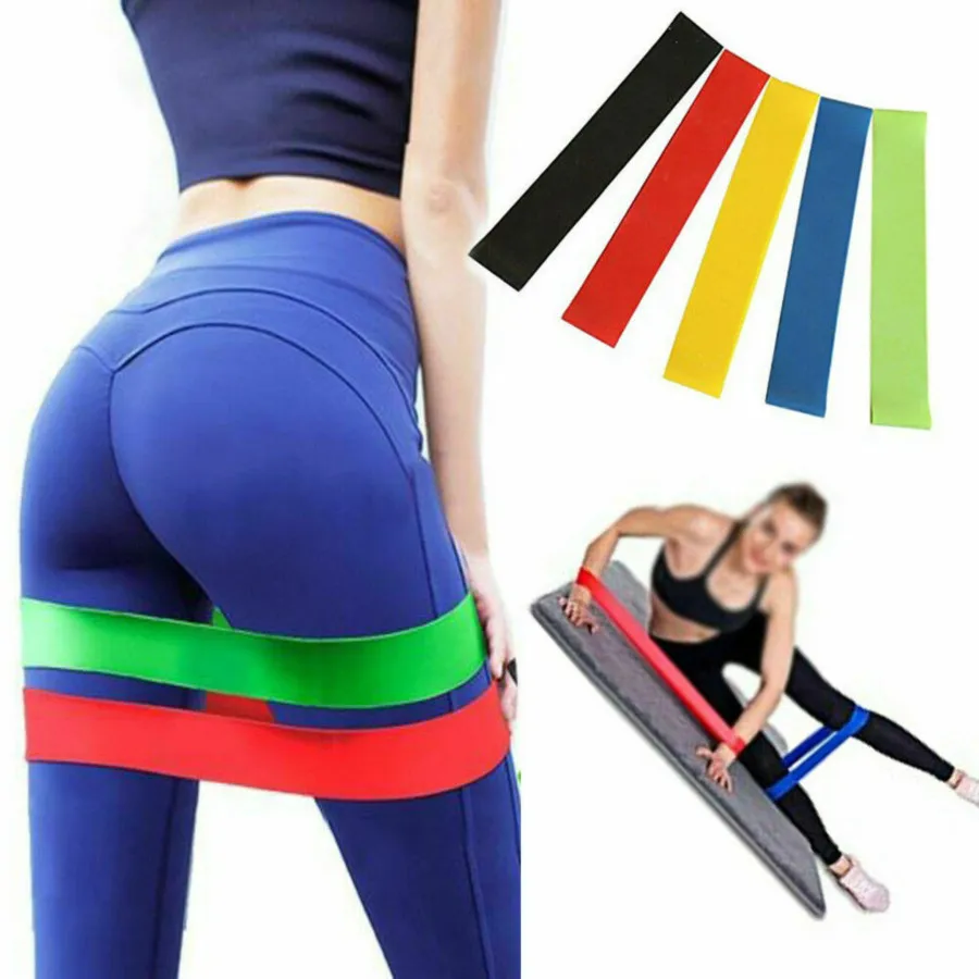 

Latex Elastic Custom print Logo 5 Set Resistance Band for Yoga Home Exercise Fitness Gym Strength Training Equipment, Red, black, yellow, green, blue