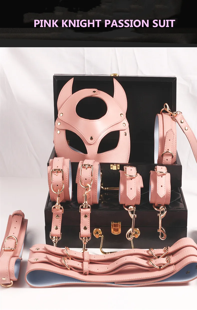 quality leather bdsm bondage slave restraint set kit sex toy for