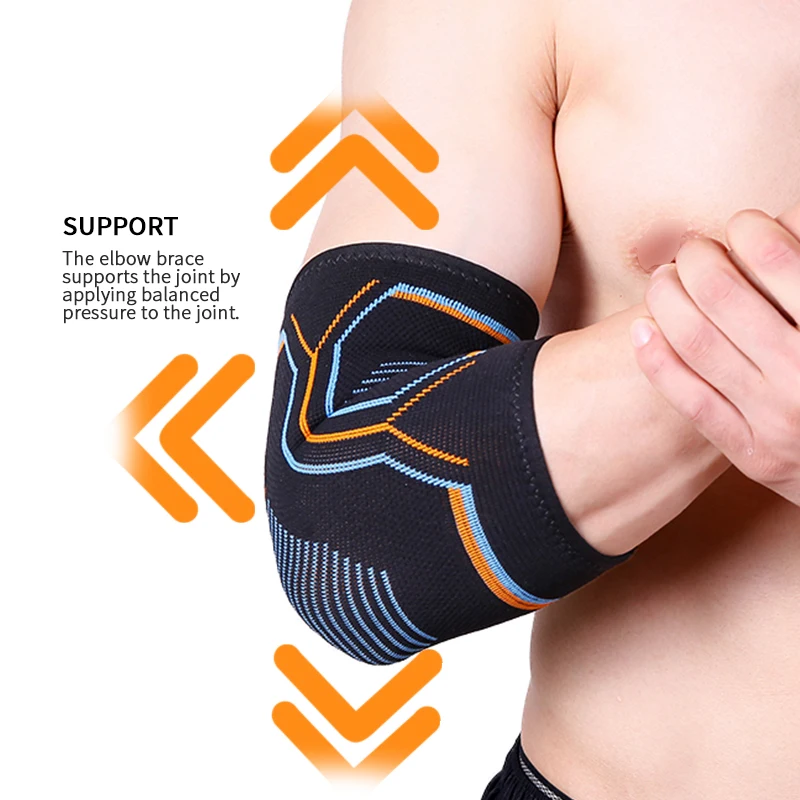 

Factory Supplier Breathable Sports Arm Sleeves Elbow Brace Compression Elbow Pads, Black or customized