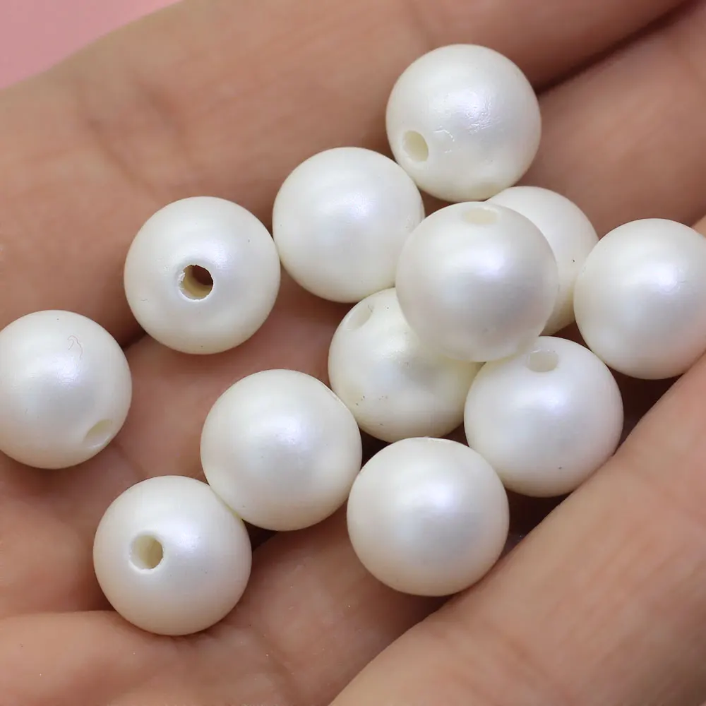 

6mm 8mm 10mm 12mm 14mm 16mm 18mm 20mm Acrylic White Color Pearl Beads