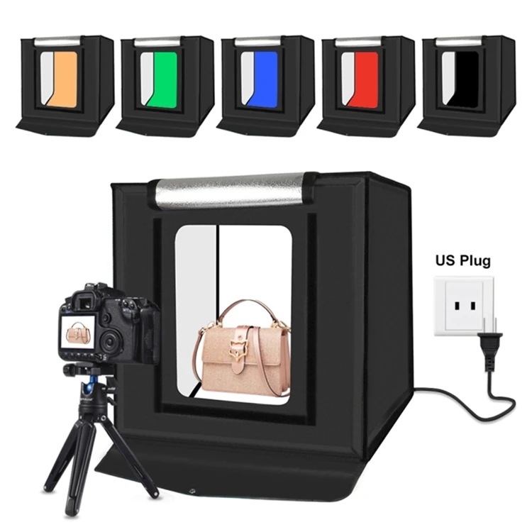 

Portable Photo Box Puluz 24W 5500K White Light Dimmable Photo Lighting Studio Tent Box Kit with 6 Colors Backdrops