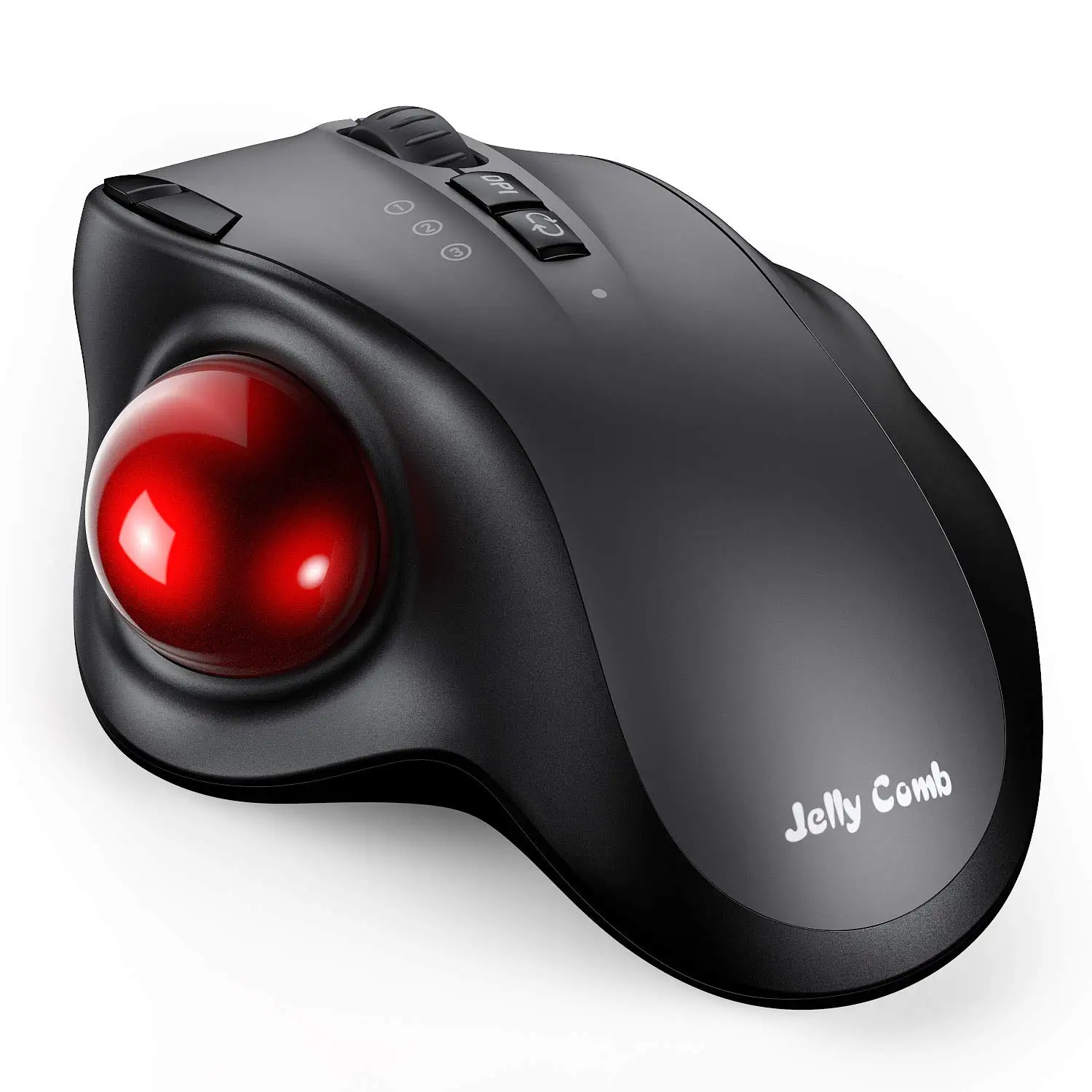 

2.4G USB Wireless Trackball Mice Rechargeable with USB-C Port and 3 DPI Laptop Computer Ergonomic Wireless Trackball Mouse