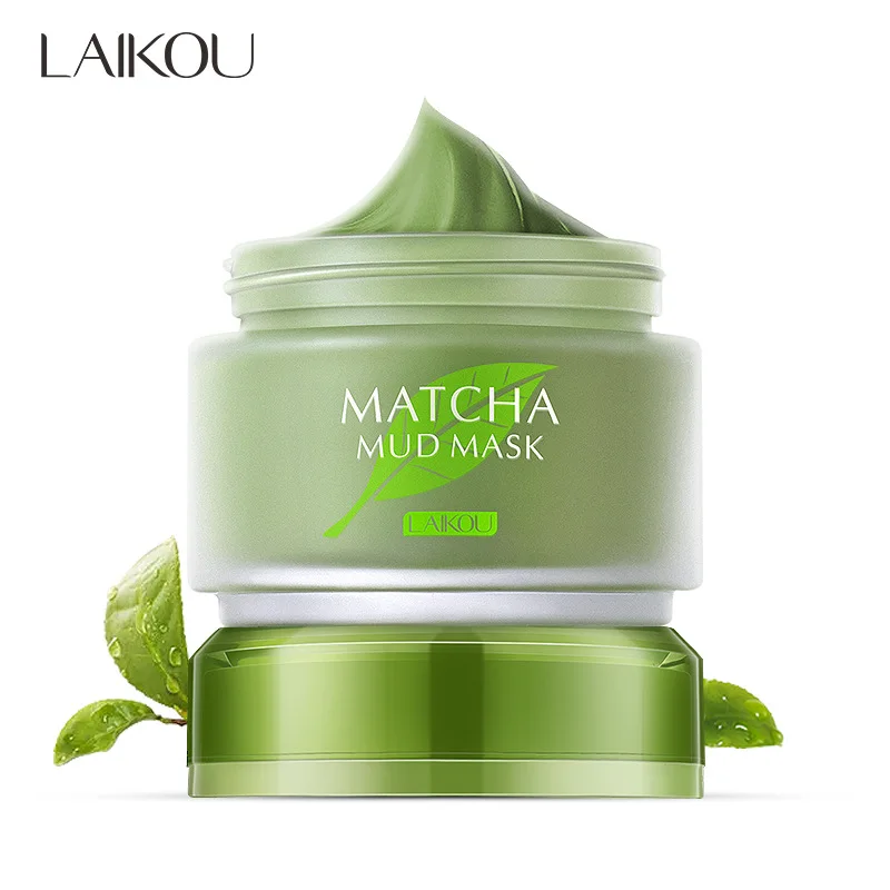 

Laikou green tea mud mask skincare facial mask matcha mud mask Anti-acne refine pores smooth skin