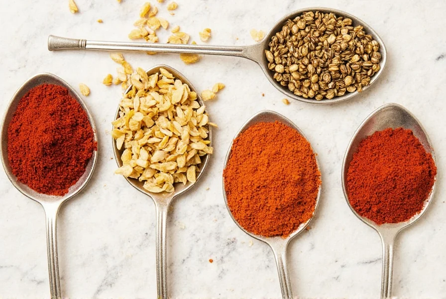 Coarse salt placed in corner of spice cabinet