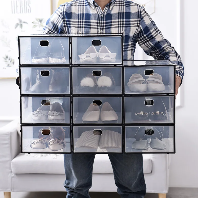 Chinese products wholesale strong stackable transparent plastic waterproof underbed clear sneaker shoe storage box