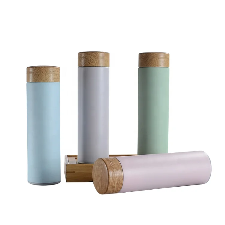 

Portable Wooden Grain Straight Cup Vacuum Flask Stainless Steel Water Bottle Custom LOGO, Customized color