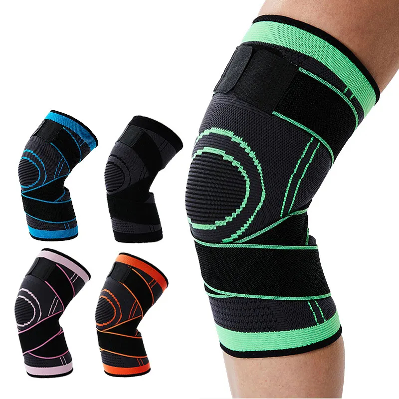 

Free Sample Nylon&Spandex Knee Brace With Straps High Elastic Compression Knee Sleeve for Men & Women Knee Support