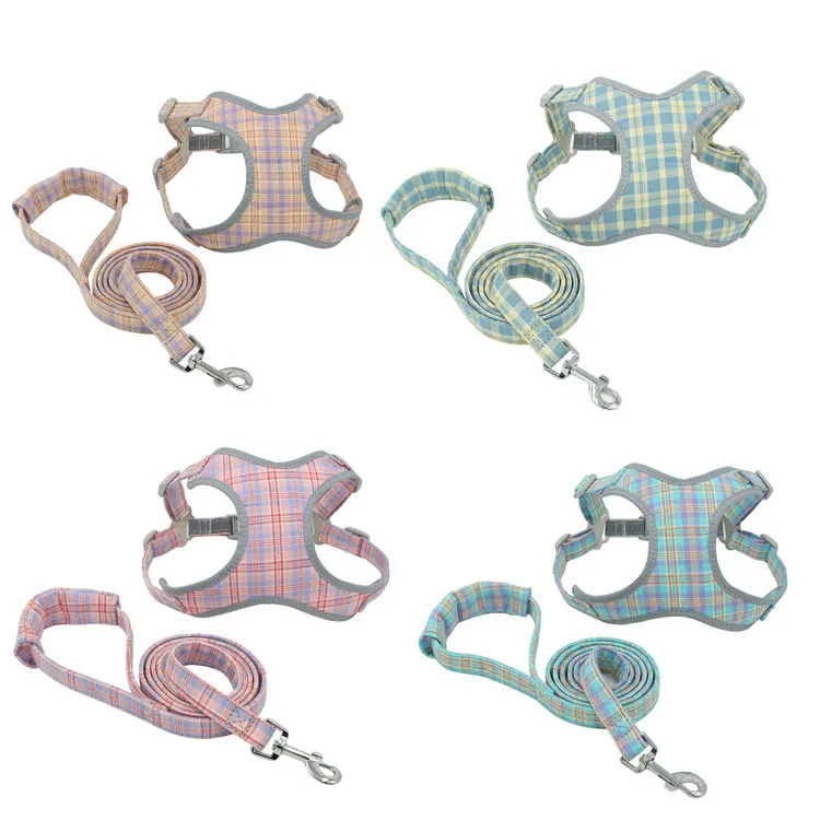 

Wholesale Custom Pattern Dog Protective Harness Accessories Nylon Pet Dog Reflective Vest Harness and Leash, Red,green, pink, white