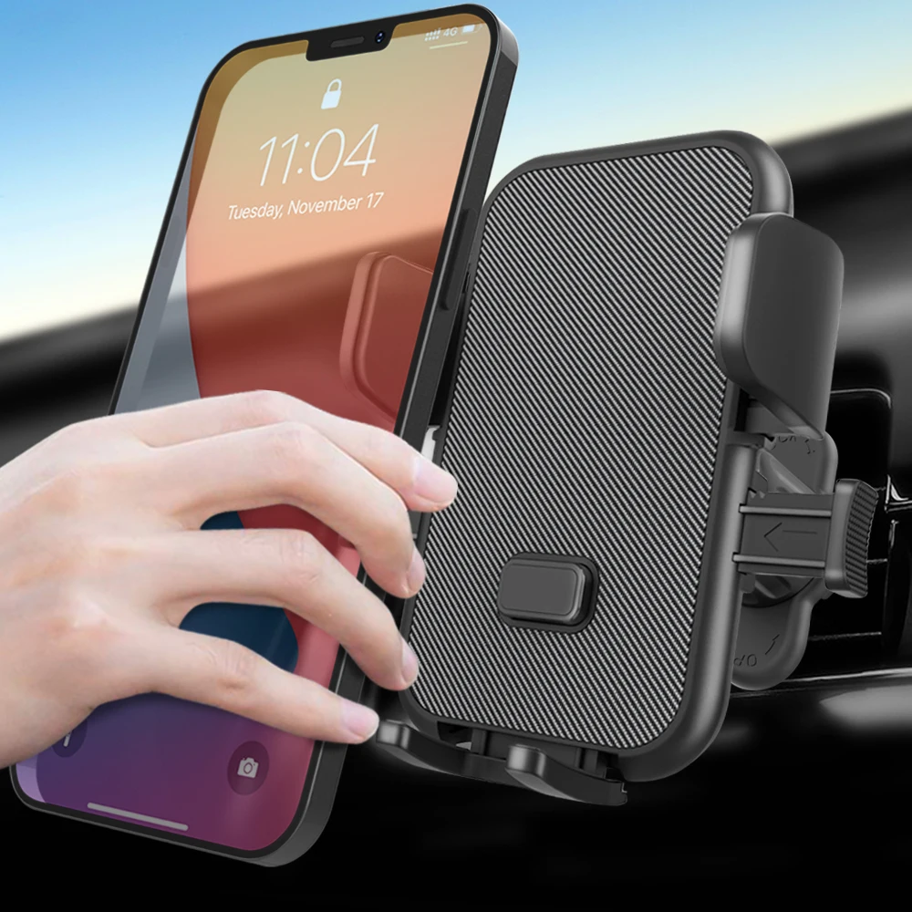 

New Patented Universal One Touch Air Vent Clip Hook Car Phone Holder Mount