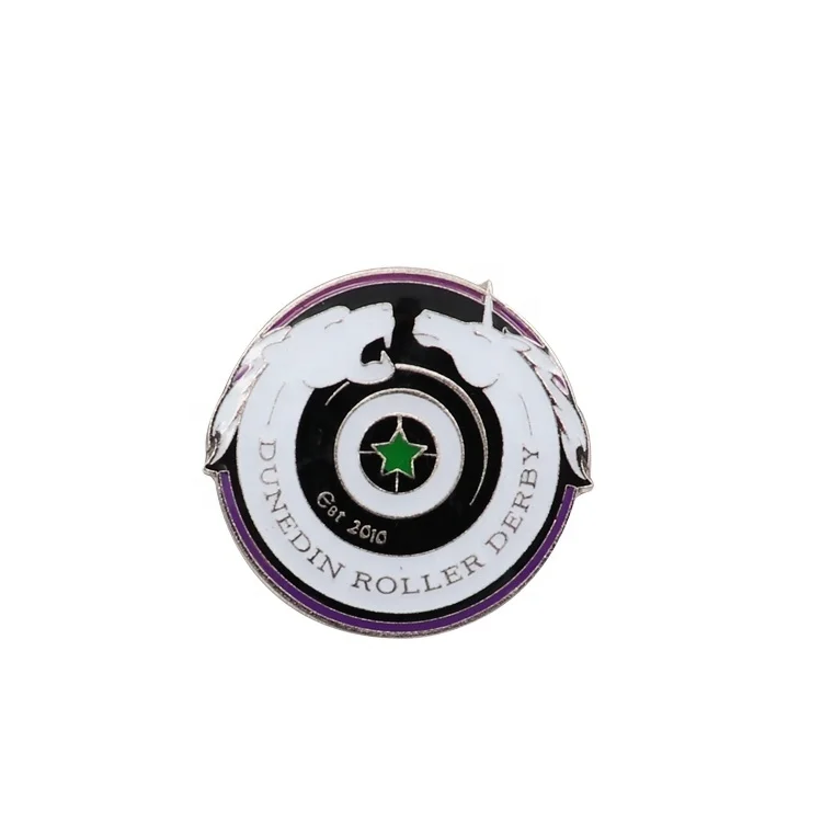 

Custom your own design high quality White and black cool round soft enamel lapel pin, Pantone color