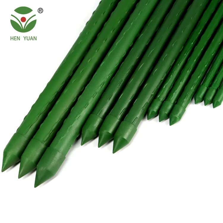 

11mm Diameter Climbing Plant Plastic Stakes, Steel Metal Plant Support Stakes For Tomato Cages, Green, customized color